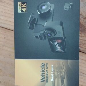Dash Cam Full UHD 4K Vehicle Black Box DVR Dual Lens Camera Rotation Loop NWT